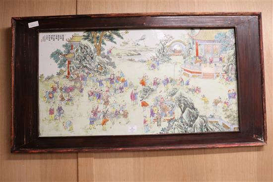 A large Chinese famille rose plaque of Hundred Boys